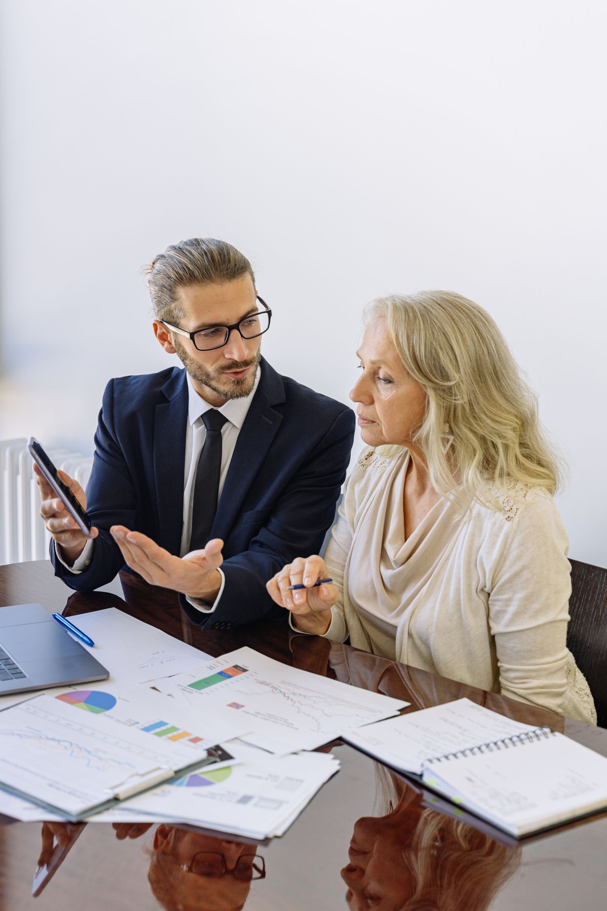Financial advisor discussing an executive benefits strategy with a business owner client