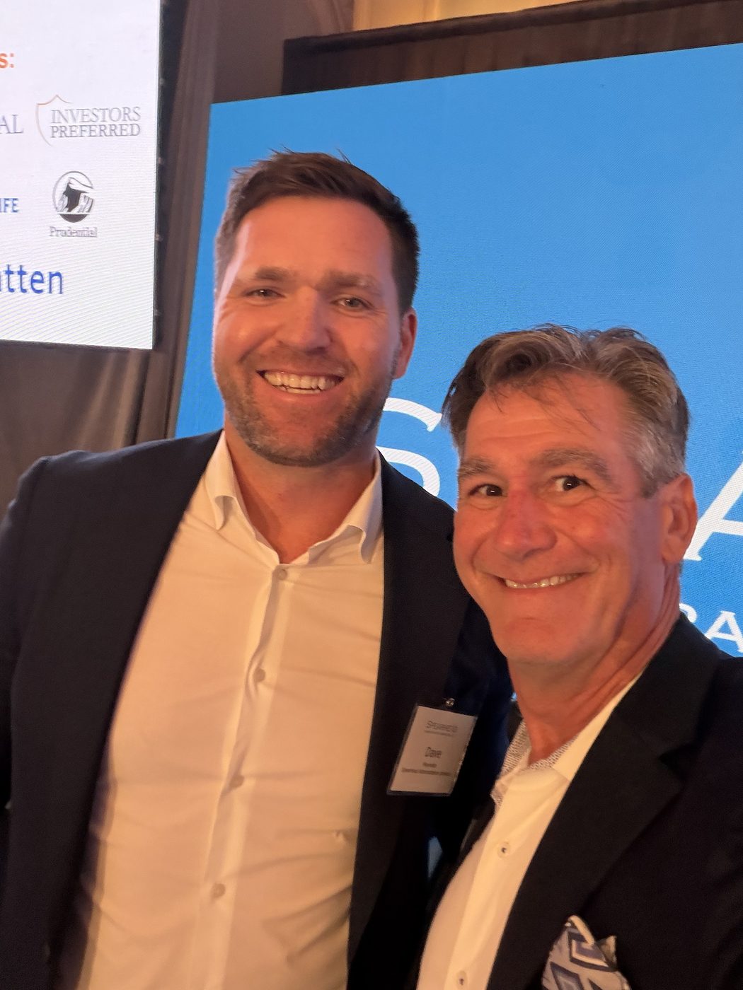 Matt Schiff with a colleague at an industry event