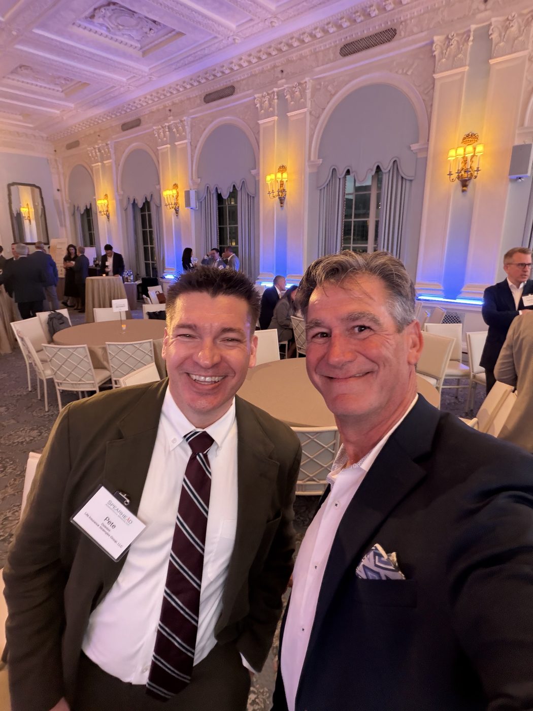Matt Schiff with a colleague at an industry dinner